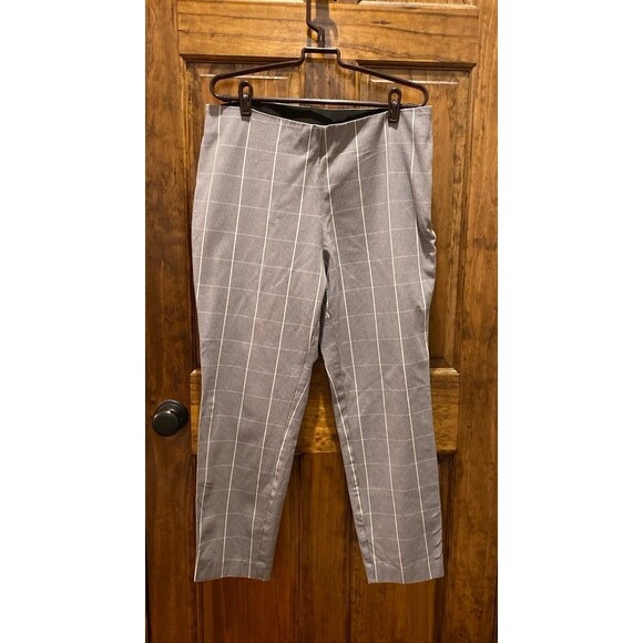 A New Day Pants Size 14 Cropped Black & White Striped Side Zipper Elastic Waist - Picture 10 of 12